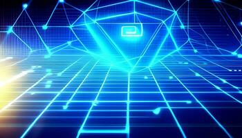 Communication technology and cyber security protection Background, generative AI photo
