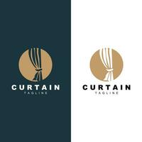 Home And Exhibition Curtain Logo Design, Building Decoration Vector Illustration