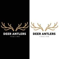 Deer Horn Logo Design Horn Animal Illustration Minimalist Simple Symbol Icon vector