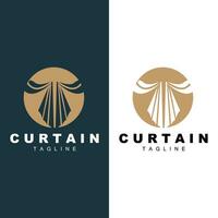 Home And Exhibition Curtain Logo Design, Building Decoration Vector Illustration