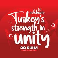 29 Ekim Cumhuriyet bayrami kutlu olsun means National Republic Day of turkey celebration Social Media Post Template Design vector