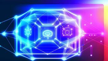 Communication technology and cyber security protection Background, generative AI photo