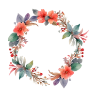 Flower wreath isolated on white png