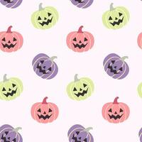 Seamless pattern of Halloween Jack-O -Lantern pumpkins on isolated background. Background in traditional colours for Halloween celebration, textiles, wallpapers, wrapping paper, scrapbooking. vector