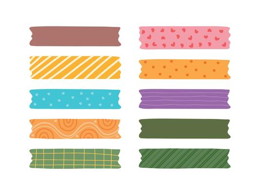 Cute Washi Tape Set Watercolor Style Stock Vector (Royalty Free) 2294898619