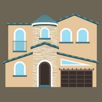 House exterior flat illustration vector