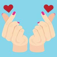 Korean heart sign flat illustration vector