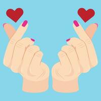 Korean heart sign flat illustration vector