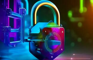 Communication technology and cyber security protection Background, generative AI photo