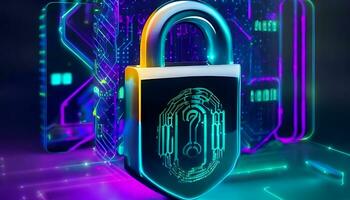 Communication technology and cyber security Background with generative AI photo