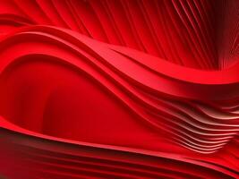 Abstract, beautiful 3d wave red gradient background, AI generated photo
