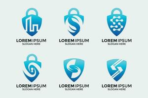 a collection of shield logos and a combination of the letter S vector