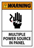 Warning Sign Multiple Power Source In Panel vector