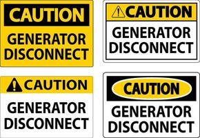 Caution Sign Generator Disconnect vector