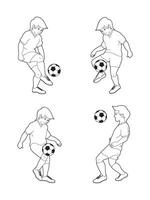 Boys Playing Football Vector Design