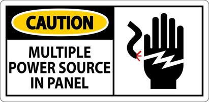 Caution Sign Multiple Power Source In Panel vector