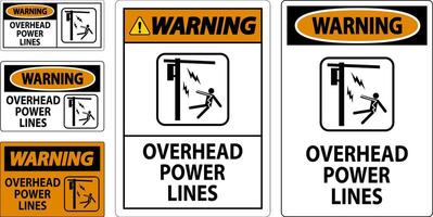 Warning Sign Overhead Power Lines vector