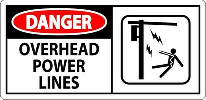 Danger Sign Overhead Power Lines vector