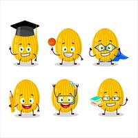 School student of amber easter egg cartoon character with various expressions vector