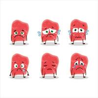 Sirloin cartoon the character with sad expression vector