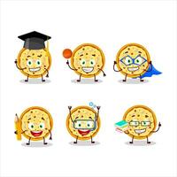 School student of marinara pizza cartoon character with various expressions vector