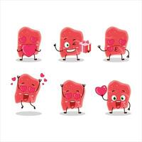 Sirloin cartoon character with love cute emoticon vector