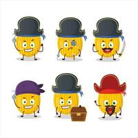 dibujos animados personaje de ámbar Pascua de Resurrección huevo con varios piratas emoticones vector