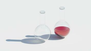 3D rendering of Round bottle flask, Laboratory experimental photo