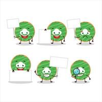 Cocopandan donut cartoon character bring information board vector