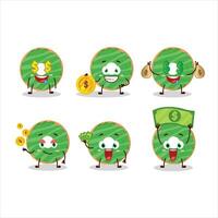 Cocopandan donut cartoon character with cute emoticon bring money vector