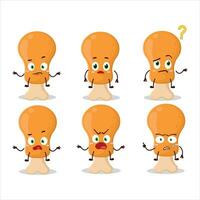 Cartoon character of chicken thight with what expression vector