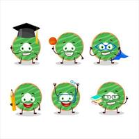 School student of cocopandan donut cartoon character with various expressions vector