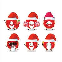 Santa Claus emoticons with raspberry donut cartoon character vector