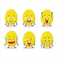 Cartoon character of yellow easter egg with smile expression vector