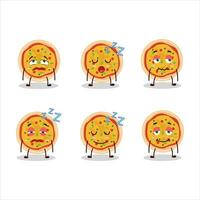 Greek Pizza Sleepy Expression vector