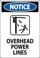 Notice Sign Overhead Power Lines vector