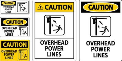 Caution Sign Overhead Power Lines vector