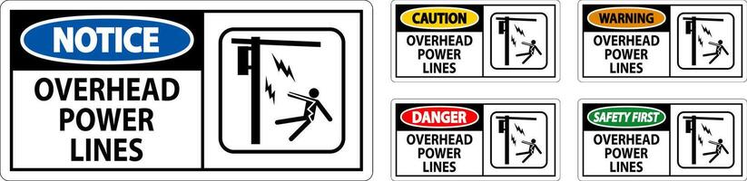 Danger Sign Overhead Power Lines vector