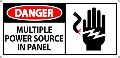 Danger Sign Multiple Power Source In Panel vector