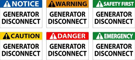 Emergency Sign Generator Disconnect vector