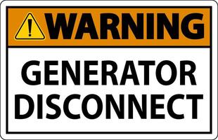 Warning Sign Generator Disconnect vector