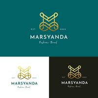 luxury minimalist initials logo vector