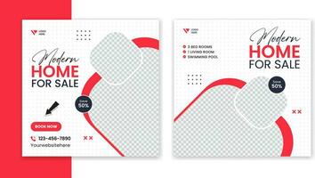 Creative Real Estate Social Media Post Template, Editable Square Post design, Social Media Banners vector