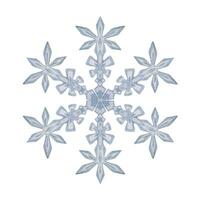 Hand drawn watercolor blue and silver snowflakes, water ice crystal frozen in winter. Illustration, single object isolated on white background. Design for holiday poster, print, website, card, booklet vector