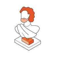 realista humano busto icono ilustración. griego escultura icono. antiguo figura escultura icono. realista humano formar icono. esculpido busto icono. clásico obra maestra icono. naturalista escultura icono. vector