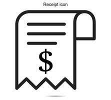 Receipt icon, vector Illustration