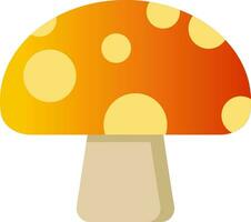 Autumn mushroom vector illustration. Fall season mushroom icon with gradient color. Fall season graphic resource for autumn icon, sign, symbol or decoration. Orange mushroom for icon autumn harvest