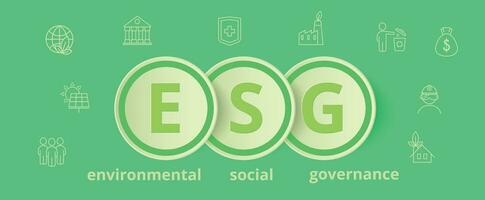 ESG as environmental social and governance concept. Sustainable business or green business vector