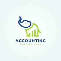 Unique Elephant financial logo with chart bar vector