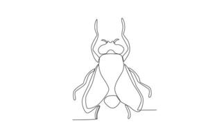 un soltero continuo línea dibujo de un mosca para el de la granja logo identidad. soltero línea dibujo gráfico diseño vector ilustración